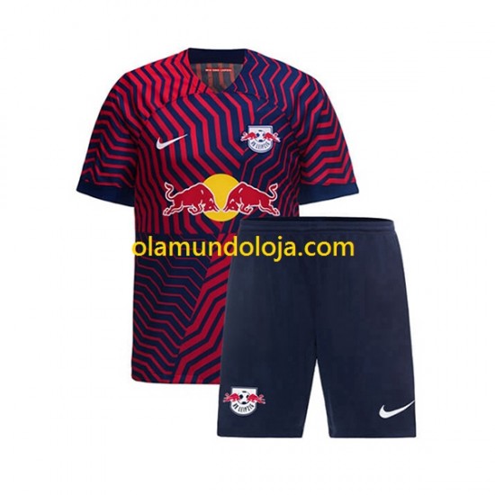 Camisola RB Leipzig Criança Equipamento Segundo 2023-2024 Manga Curta